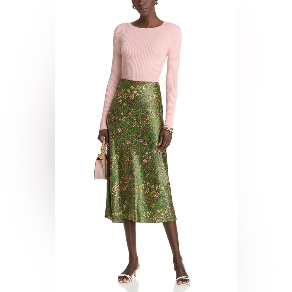 Veronica Beard Clover Skirt in Green Floral - Picture 2 of 7